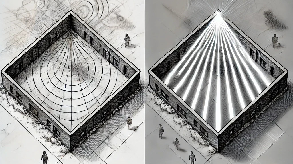 Radar vs optical detection, conceptual illustration